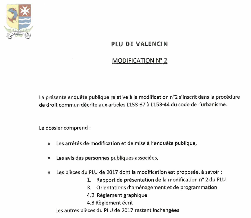 Modification du PLU N°2