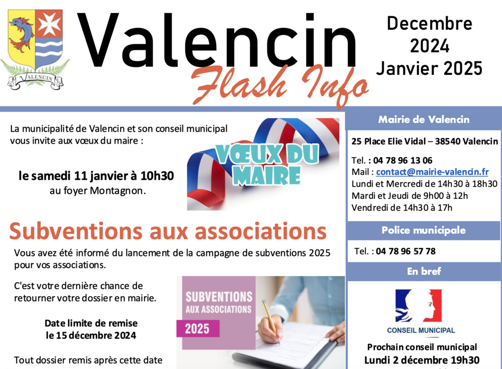 FLASH INFO DECEMBRE- JANVIER